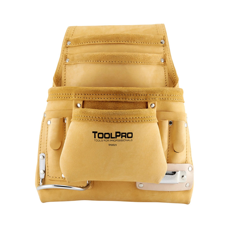 10-Pocket Nail and Tool Pouch, Top Grain Leather
